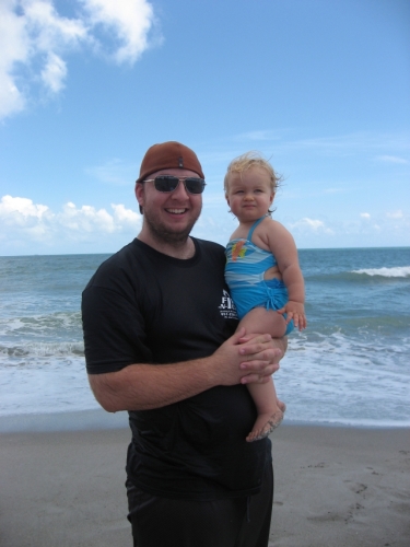 At the beach with my beautiful daughter.